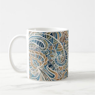 Multicolor Paisley Hand-Drawn Print Coffee Mug