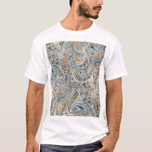 Multicolor Paisley Hand-Drawn Print T-Shirt