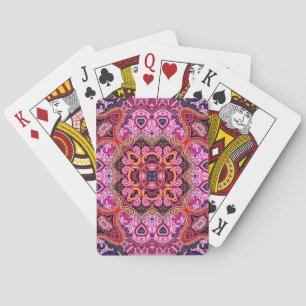 Multicolor paisley, scarf print design playing cards