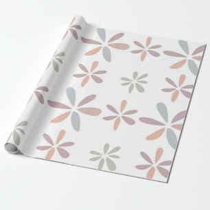 Multicolor Pastel Abstract Floral Botanical Wrapping Paper