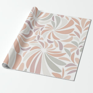 Multicolor Pastel Abstract Floral Botanical Wrapping Paper