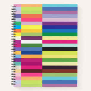 Multicolor pastel colourful striped bright and mod notebook