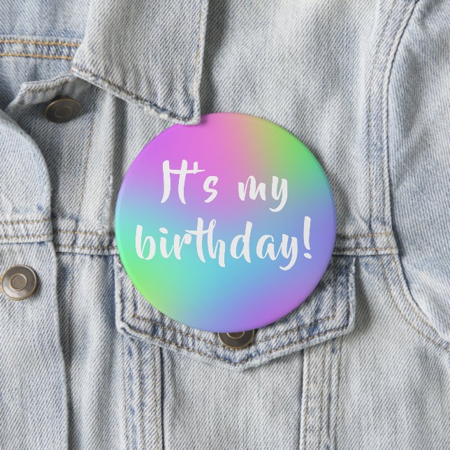 Multicolor Pastel Personalised 10 Cm Round Badge (In Situ)