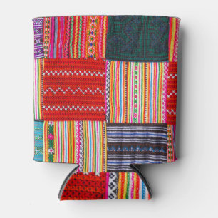 Multicolor Patchwork: Asian Style Quilt. Can Cooler