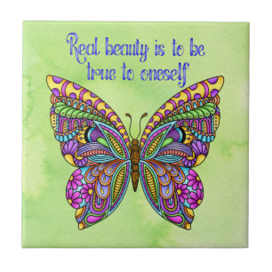 Multicolor Pattern Butterfly Tile