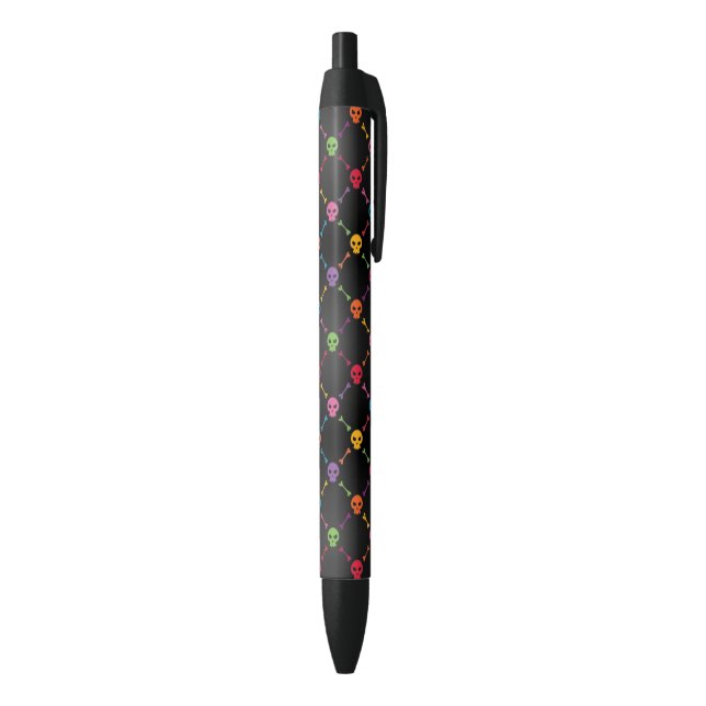 Multicolor pattern with skulls black ink pen (Bottom (Vertical))