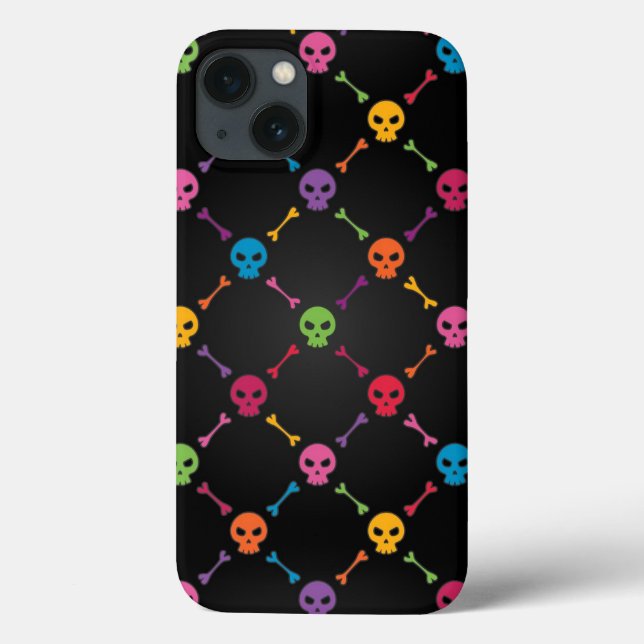 Multicolor pattern with skulls Case-Mate iPhone case (Back)