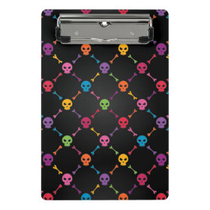 Multicolor pattern with skulls mini clipboard