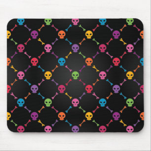 Multicolor pattern with skulls mouse mat