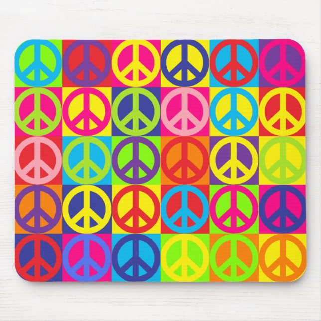 Multicolor Peace Mouse Mat (Front)