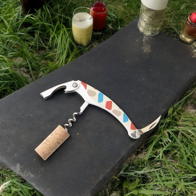 Multicolor Pebbles in White Background Corkscrew (Corkscrew Bottle Opener)