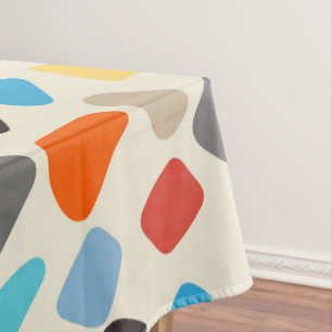Multicolor Pebbles in White Background Tablecloth