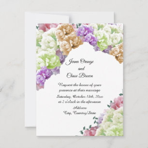 Multicolor Peonies Wedding Invitation