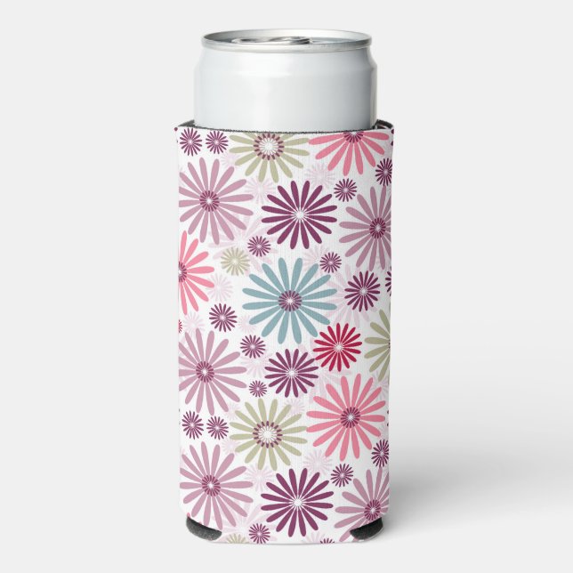 multicolor pestel floral seltzer can cooler (Seltzer Back)