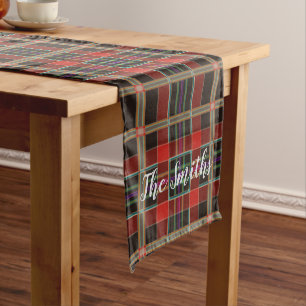 Multicolor Plaid (Tartan) Monogram, Name Custom Long Table Runner