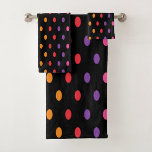 Multicolor Polka Bath Towel Set