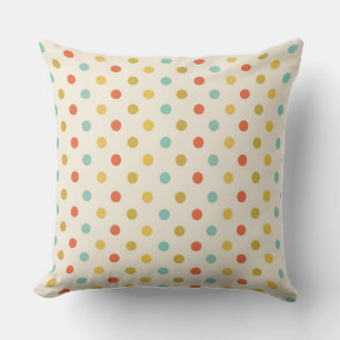 Multicolor Polka Dot Confetti Throw Pillow
