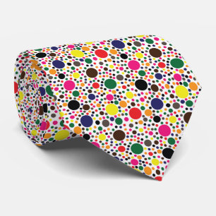 Multicolor polka dot pattern tie