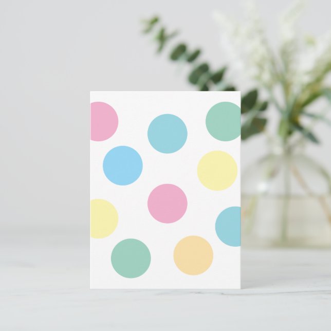 Multicolor Polka Dots Postcard (Standing Front)