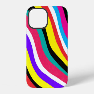 Multicolor Psychedelic Wavy Stripes iPhone 12 Case