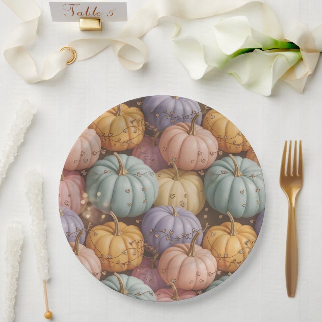 Multicolor Pumpkin PatternThrow, Paper & Party  Plate (Wedding)
