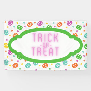 Multicolor Pumpkins Halloween Pattern Banner