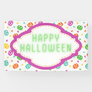 Multicolor Pumpkins Halloween Pattern Banner