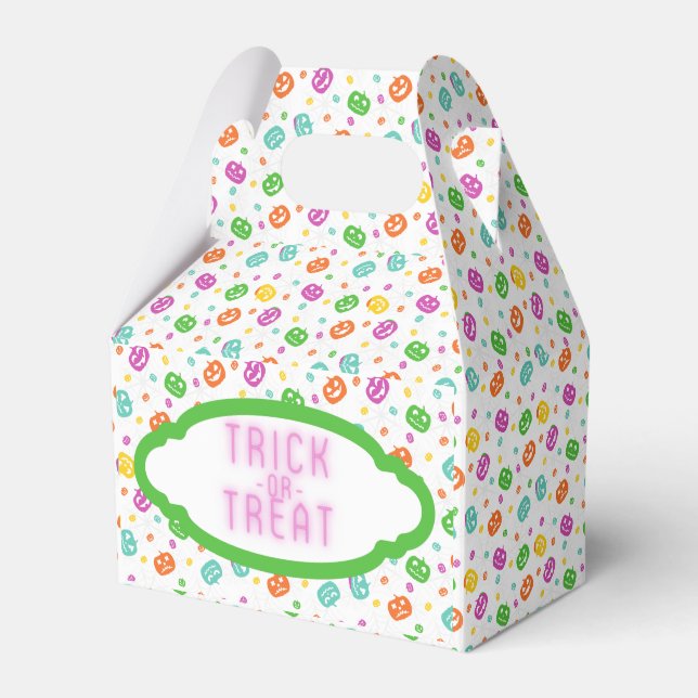 Multicolor Pumpkins Halloween Pattern Favour Box (Front Side)