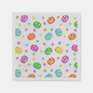 Multicolor Pumpkins Halloween Pattern Napkin