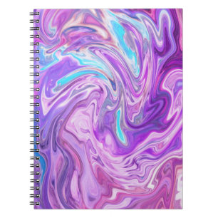 Multicolor Purple Marble Spiral Notebook