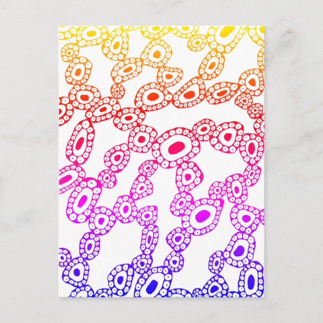 Multicolor Random Abstract Circle Blob Shapes Postcard (Front)