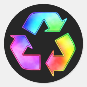 Multicolor Recycling Symbol Sticker