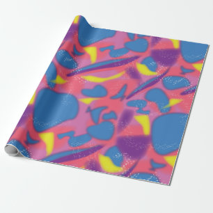 Multicolor Retro Neon Wrapping Paper