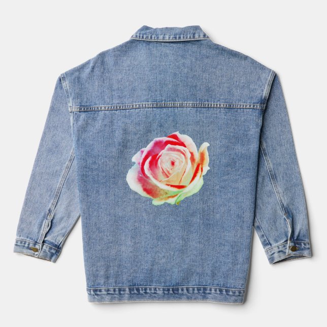 Multicolor rose  denim jacket (Back)