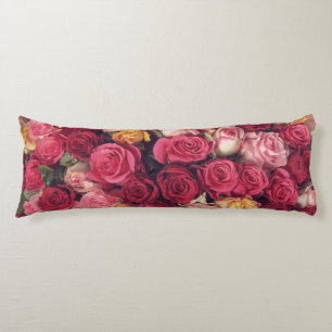 Multicolor Rose Print Body Pillow