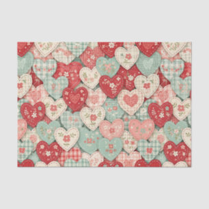 Multicolor Rustic Heart Quilt Block Tissue Paper