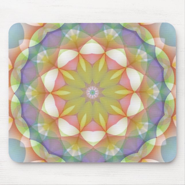 Multicolor Scalloped Flower Kaleidoscope Mouse Mat (Front)