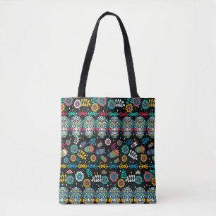 Multicolor seamless pattern. Boho style decorated Tote Bag