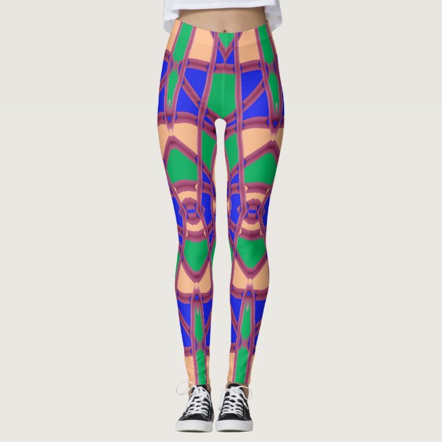 Multicolor seamless pattern "Ratti_Creative_Arts" Leggings (Front)