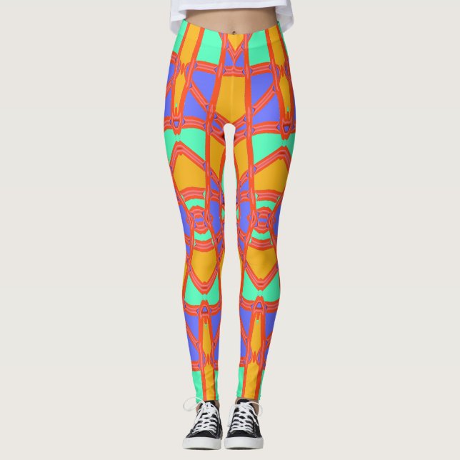 Multicolor seamless pattern "Ratti_Creative_Arts" Leggings (Front)