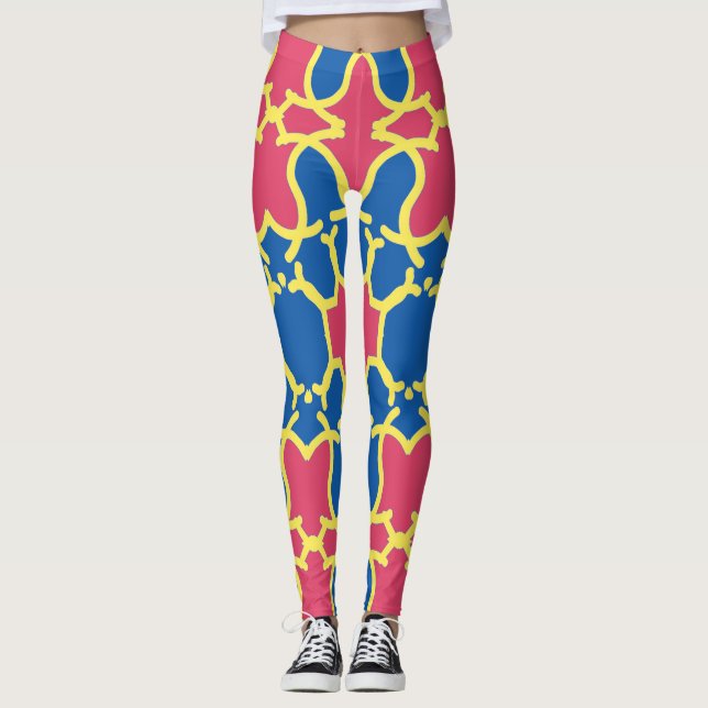 Multicolor seamless pattern "Ratti_Creative_Arts" Leggings (Front)