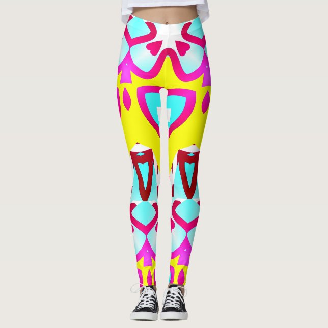 Multicolor seamless pattern "Ratti_Creative_Arts" Leggings (Front)