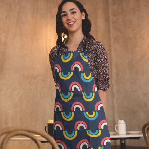 Multicolor semi-circle Pattern Apron