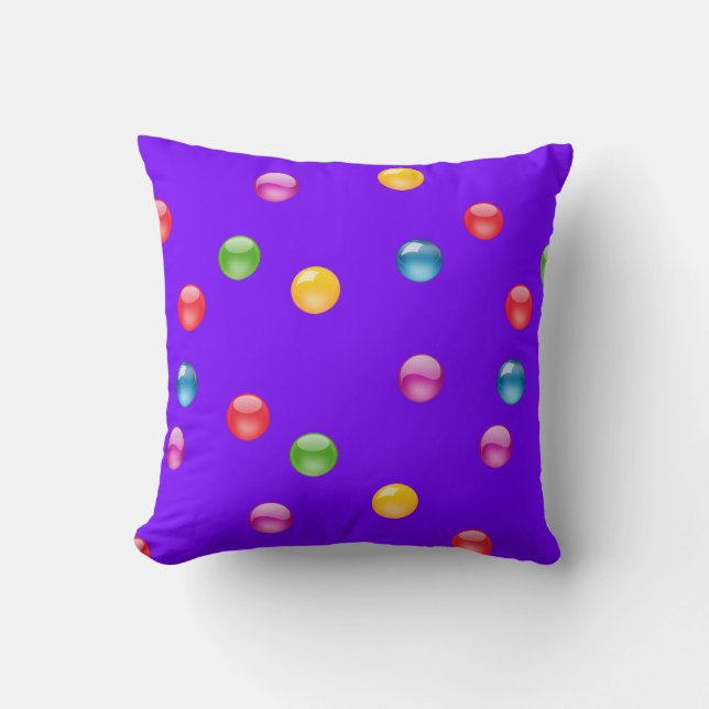 Multicolor Shiny Polkadot Confetti DIY Background Cushion (Front)