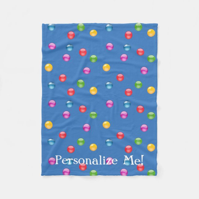Multicolor Shiny Polkadot Confetti DIY Background Fleece Blanket (Front)