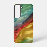 Multicolor Silk Fabric Photo with Name