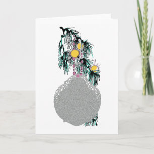 Multicolor Silver Christmas Tree Doily Ornament Holiday Card