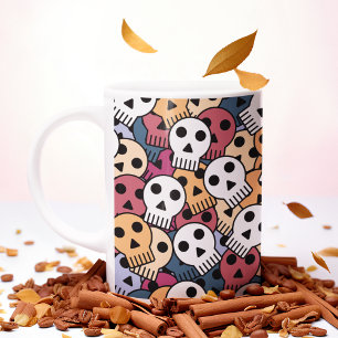 Multicolor Skulls Pattern Coffee Mug