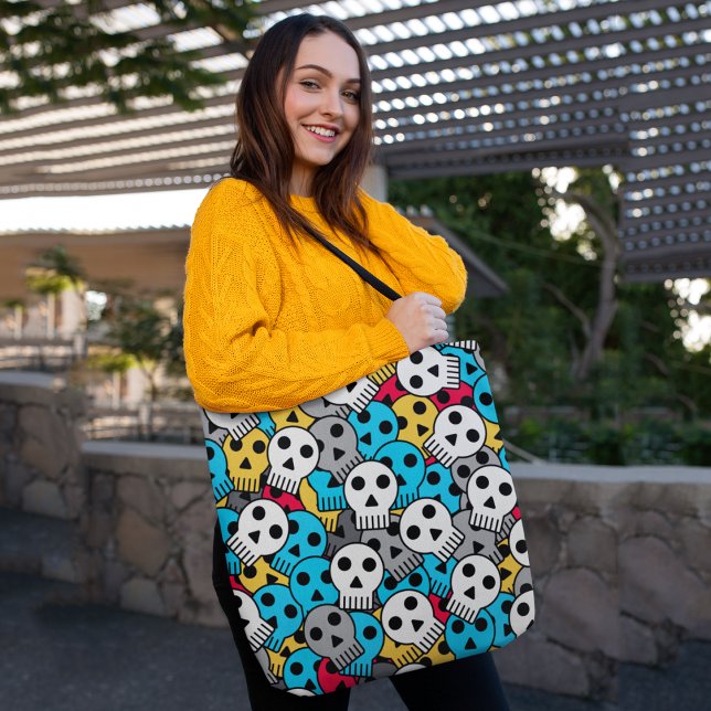 Multicolor skulls tote bag (Creator Uploaded)