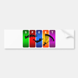 Multicolor Skydiving Emblem Bumper Sticker